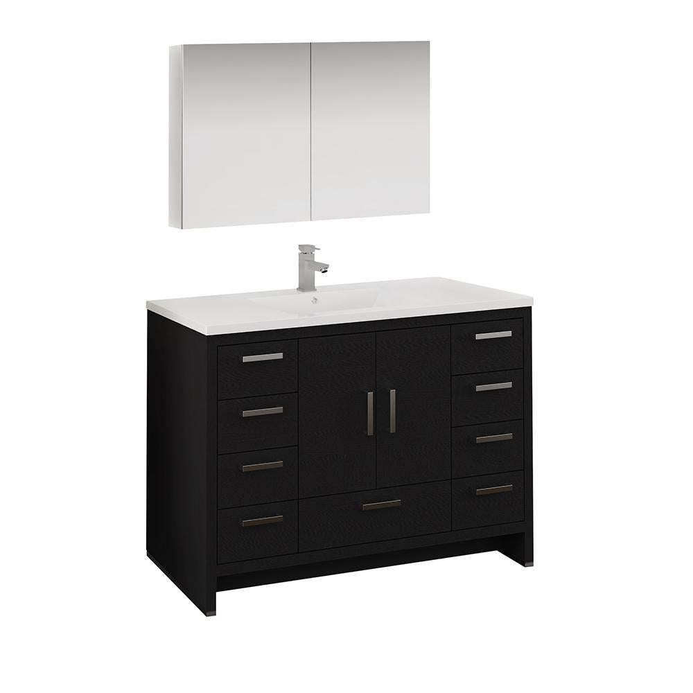 Fresca Imperia 48" Dark Gray Oak Free Standing Modern Bathroom Vanity w/ Medicine Cabinet