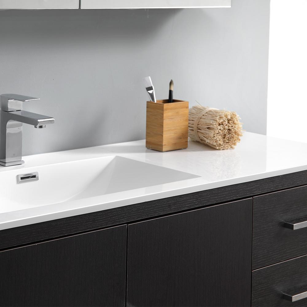 Fresca Imperia 60" Dark Gray Oak Free Standing Single Sink Modern Bathroom Vanity w/ Medicine Cabinet