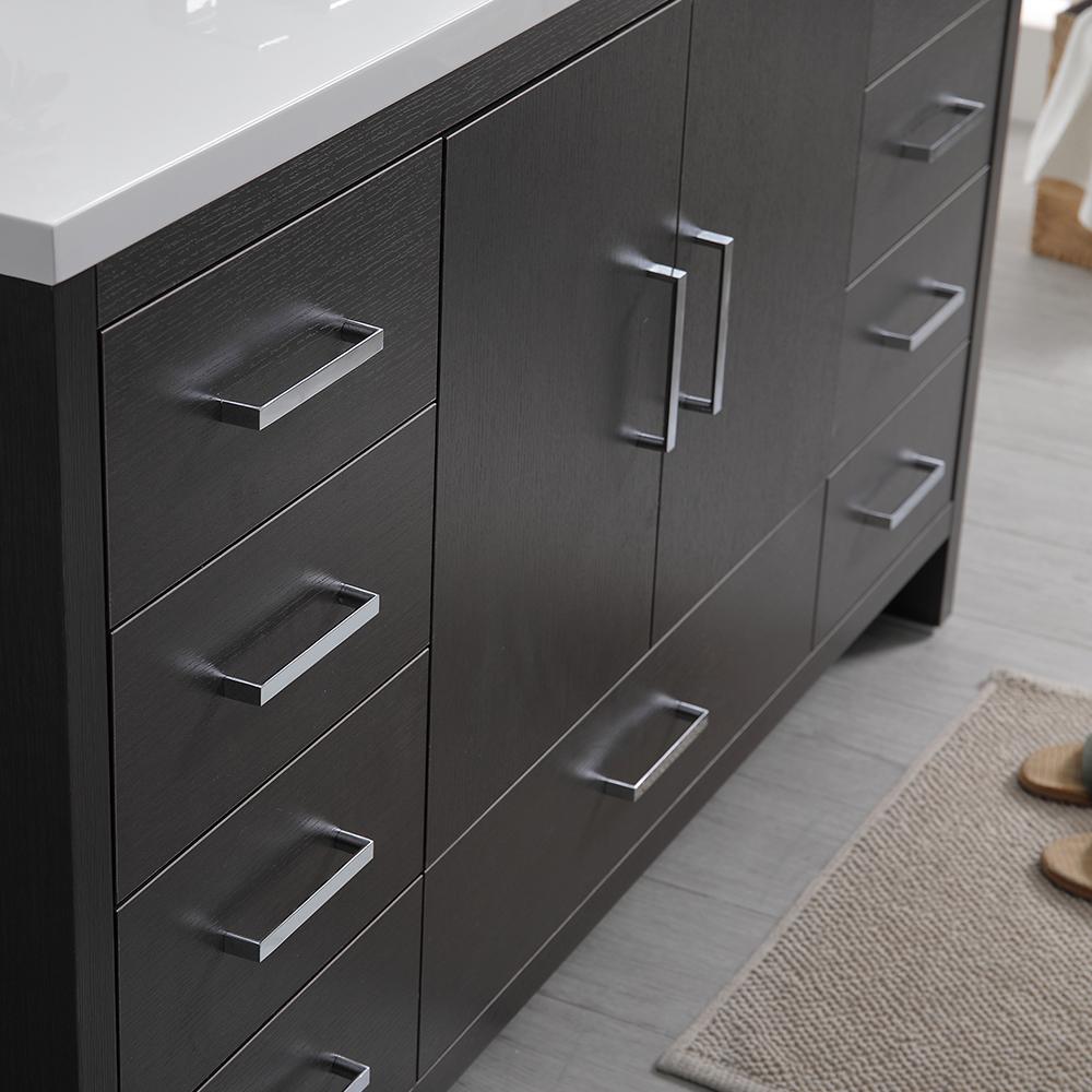 Fresca Imperia 60" Dark Gray Oak Free Standing Single Sink Modern Bathroom Vanity w/ Medicine Cabinet