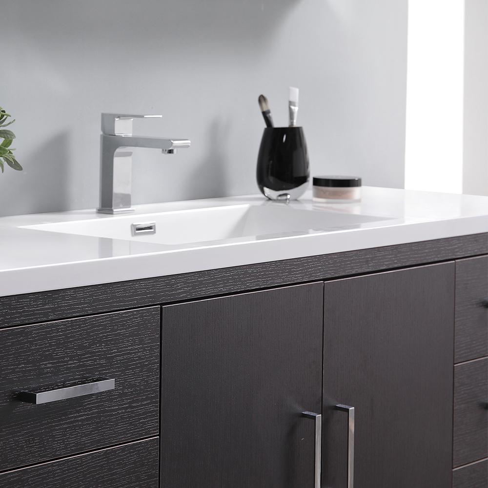 Fresca Imperia 60" Dark Gray Oak Free Standing Single Sink Modern Bathroom Vanity w/ Medicine Cabinet