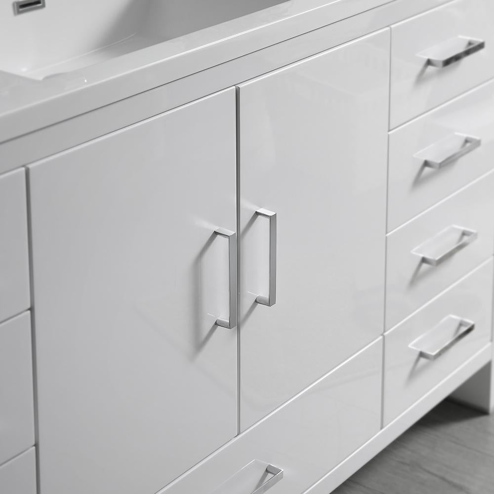 Fresca Imperia 60" Glossy White Free Standing Single Sink Modern Bathroom Vanity w/ Medicine Cabinet
