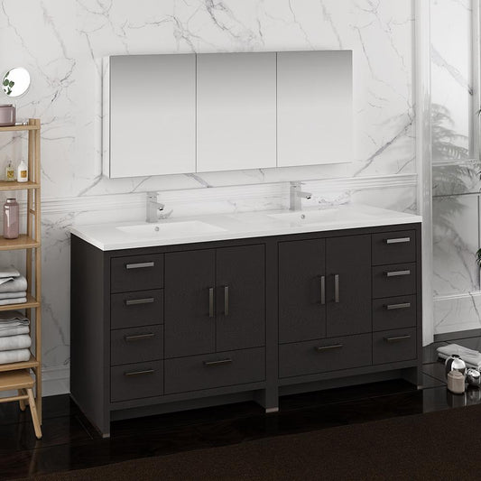 Fresca-Imperia-72"-Dark-Gray-Oak-Free-Standing-Double-Sink-Modern-Bathroom-Vanity-w/-Medicine-Cabinet-(FVN9472DGO)