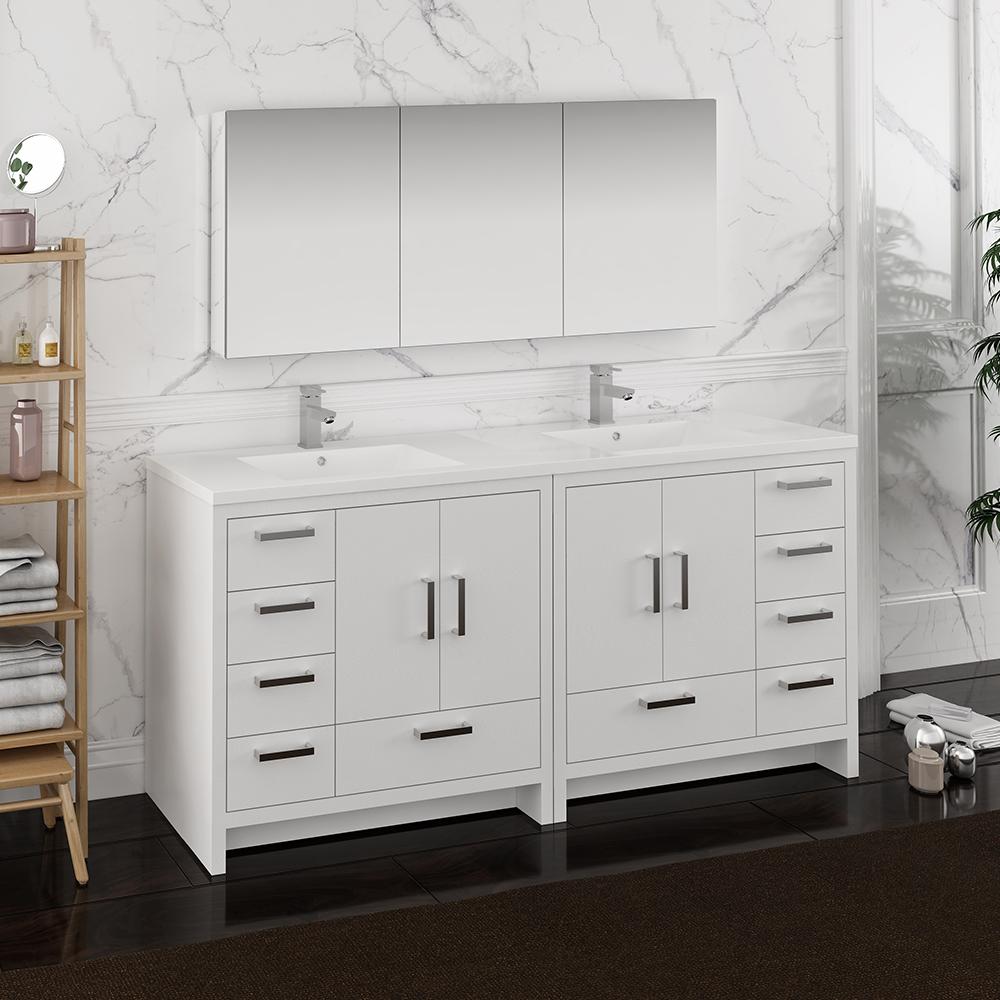 Fresca-Imperia-72"-Glossy-White-Free-Standing-Double-Sink-Modern-Bathroom-Vanity-w/-Medicine-Cabinet-(FVN9472WH)