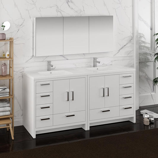 Fresca-Imperia-72"-Glossy-White-Free-Standing-Double-Sink-Modern-Bathroom-Vanity-w/-Medicine-Cabinet-(FVN9472WH)